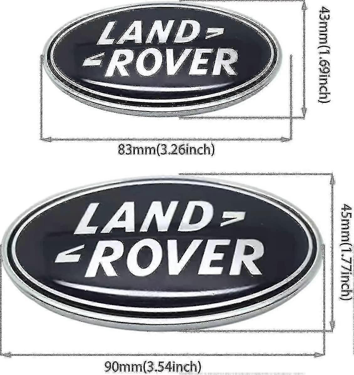 2pcsはランドローバーグリルバッジテールゲートオーバルバッジステッカー、フィットランドローバーレンジローバーバッジネームプレート(ブラック)にフィット