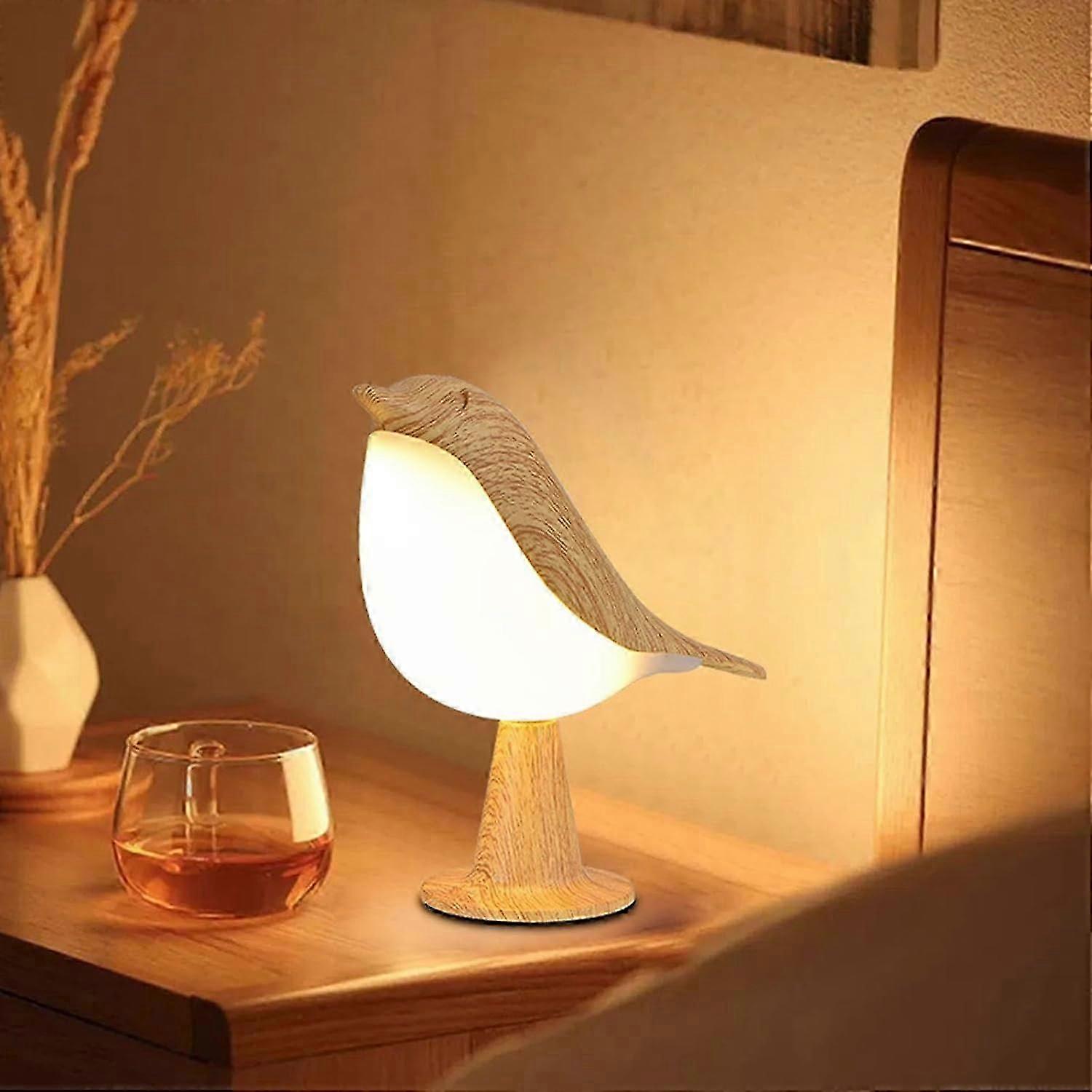 Bird Table Lamp | Bedside Reading With 3 Levels Brightness | LED Night Light With USB Rechargeable Table | Magpie Desk For Bedroom, Living Room