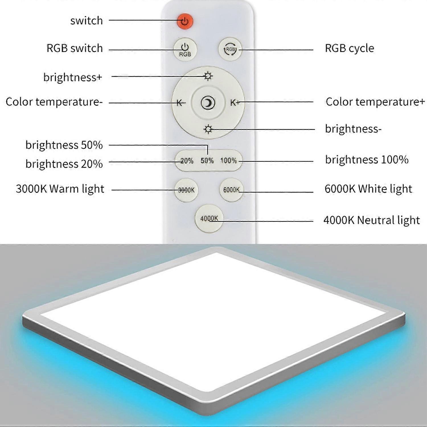 RGBCW Ceiling Lamp BT Remote  Infinitely Dimmable Bedroom Ceiling Lamp