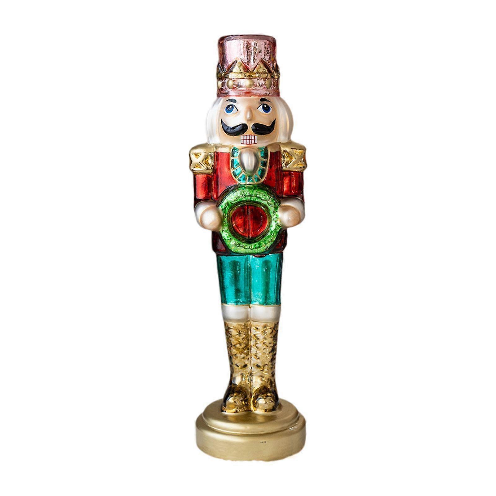 Christmas Nutcracker Figurine Decorative Statue Glowing Desk Classic Table