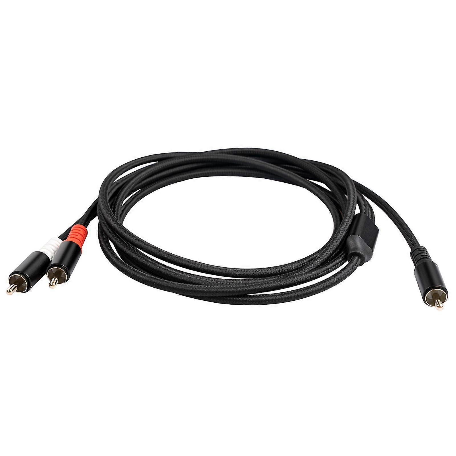 RCA to 2RCA Subwoofer Cable Y Adapter Splitter for Headphone Amplifier 2m