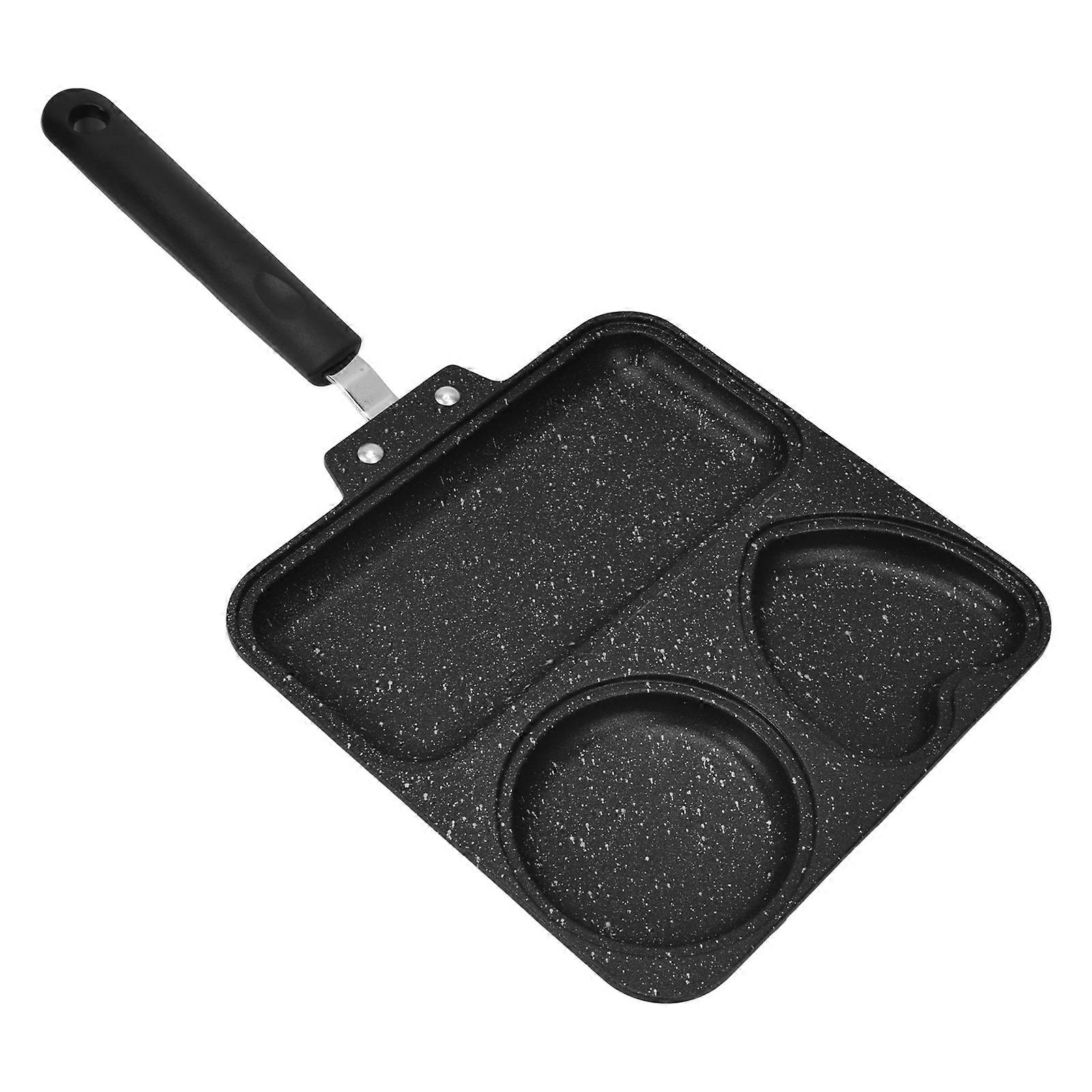 3 in 1 Frying Pan with Anti Scalding Handle Non Stick Square Frying Pan for Breakfast Cooking