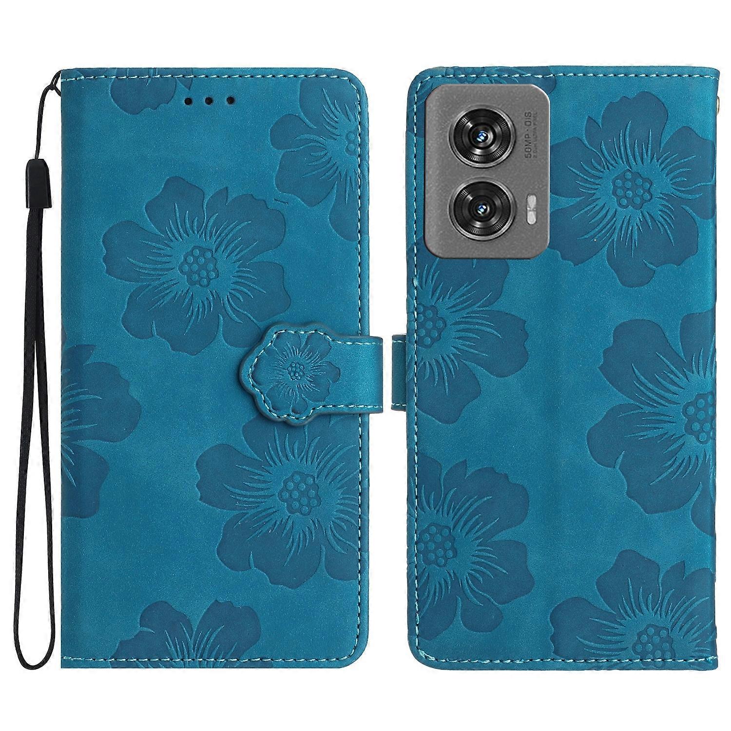 Flower Embossing Pattern Leather Phone Case