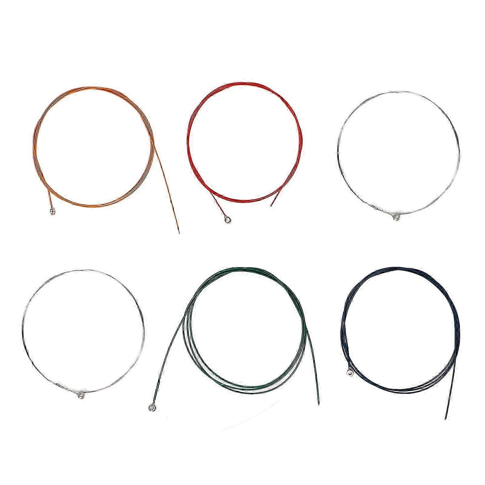 6Pcs Guitar String Copper Alloy Rust Proof Easy Playing Multicolour Professional Acoustic Guitar String