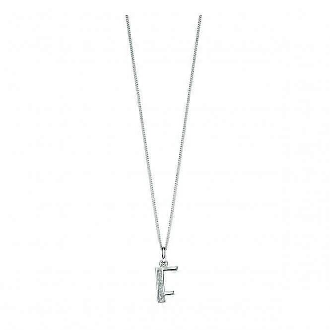 Beginnings Sterling Silver Art Deco Initial F Cubic Zirconia Pendant P4728C