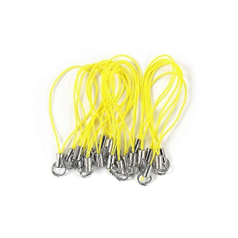 20pcs Lanyard Lariat Strap Cords Lobster Clasp Rope Keychain Hooks Mobile Set Charms Keyring Pendant Key RingLight Yellow