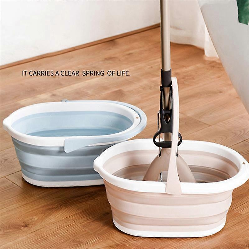 1Pcs Khaki Foldable Water Bucket, Outdoor Cleaning Plastic Bucket