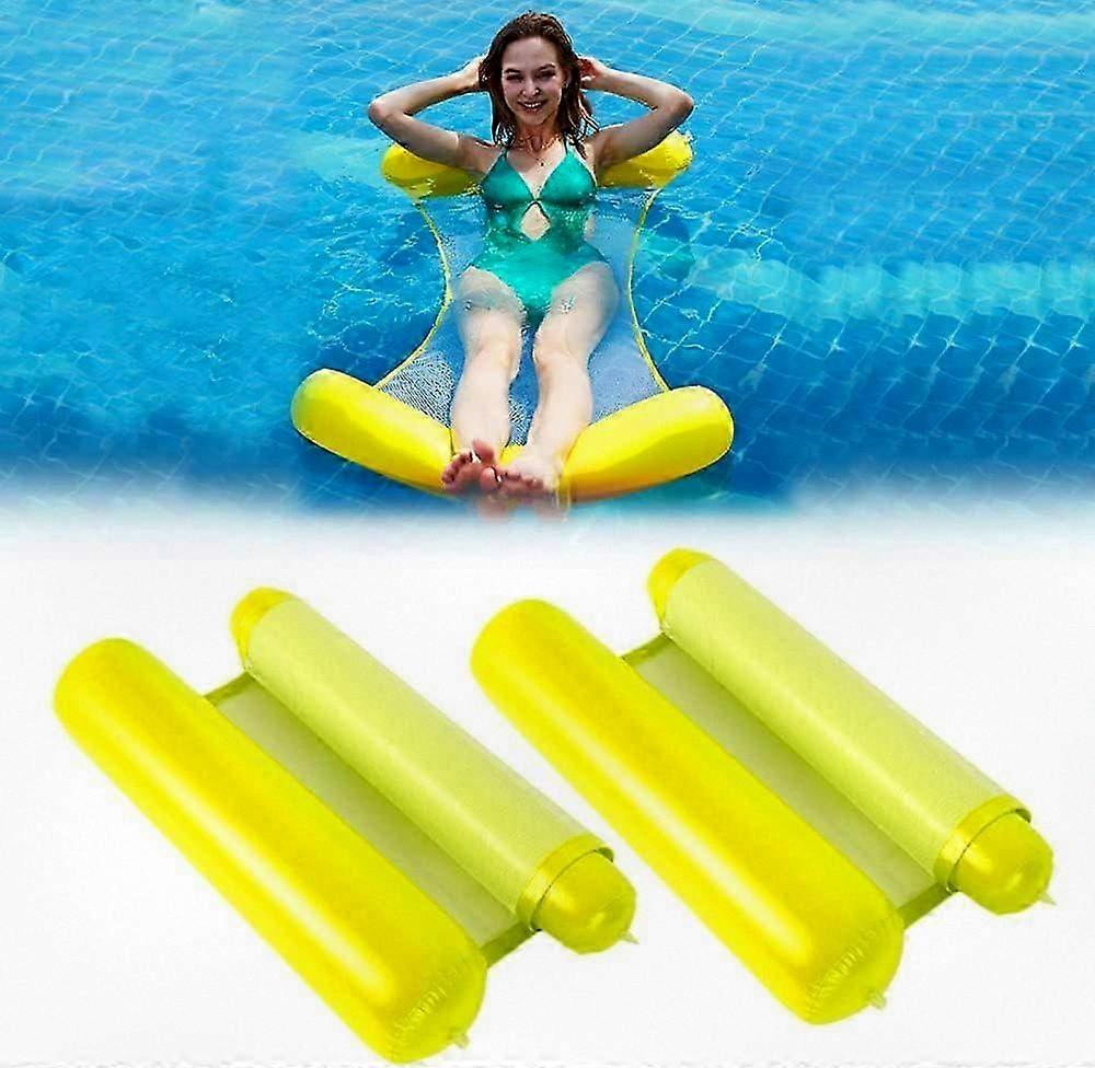 2-Pack Yellow Folding Pool Loungers for All Ages