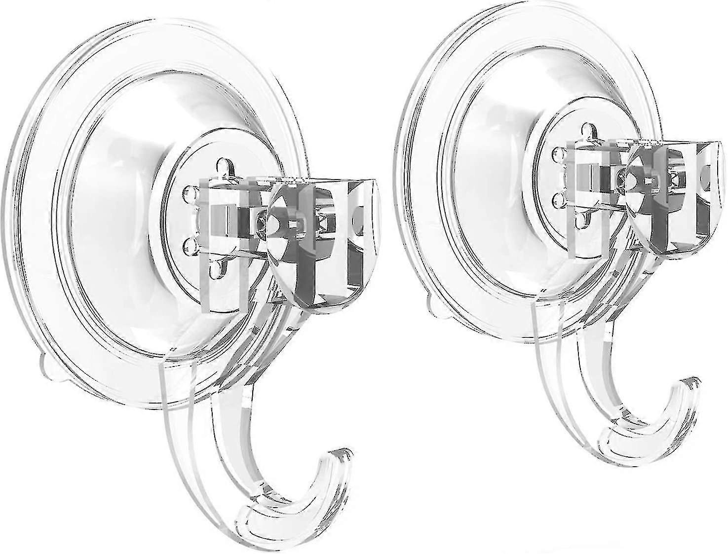 Στιβαροί γάντζοι αναρρόφησης Superlock - Σετ βαρέως τύπου 2 τεμαχίων για κενό ντους, στεφάνι, κουζίνα, μπάνιο και κρεμαστό παράθυρο