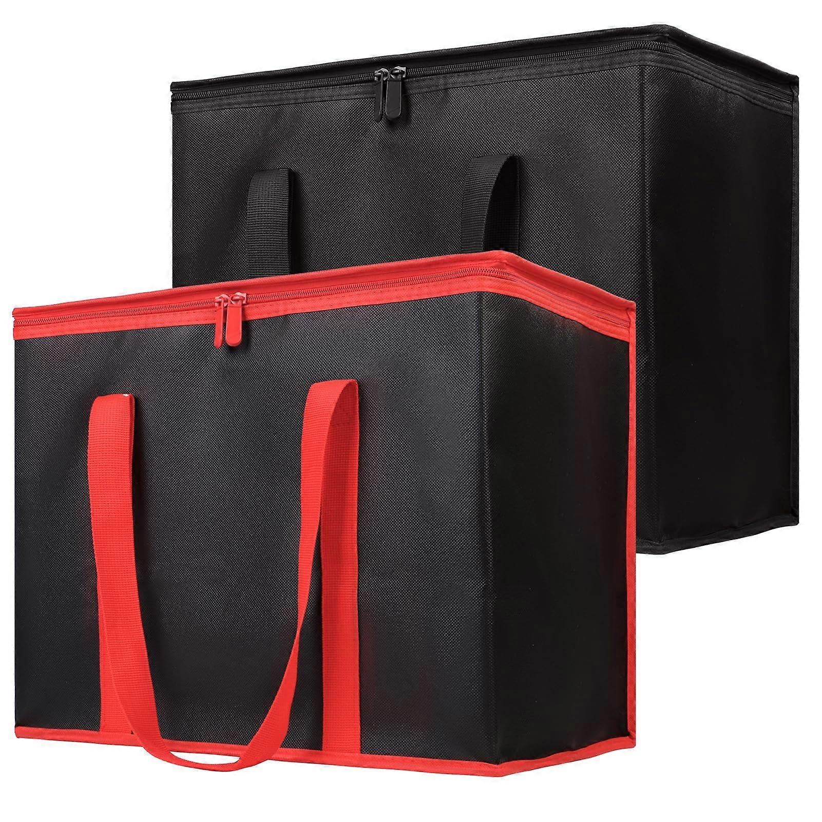Insulated Food Delivery Bag, X-Large Insulated Reusable Grocery Bags with Zippered Top