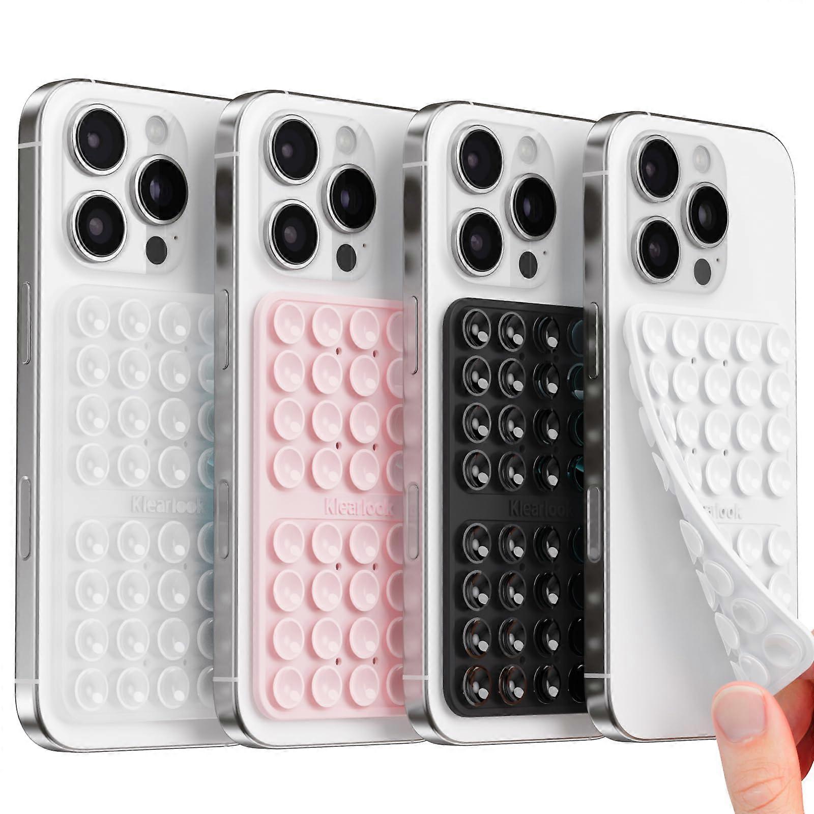 Klearlook 4Pack Silicone Suction Cup Phone Case Mount Double Sided, Sticky Phone Grip