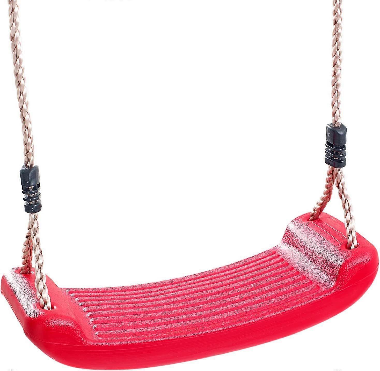 Childrens Swing Seat with Safety Grip and Adjustable Weatherproof Ropes for Swing Sets (Red)