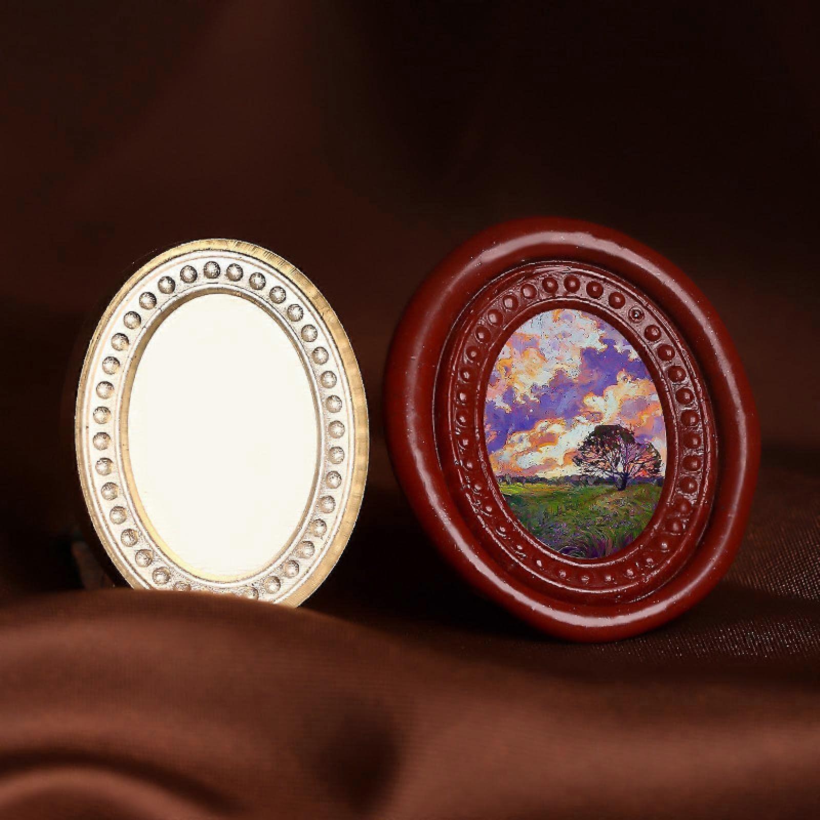 Wax Seal Stamp Head – Retro Picture Frame Design, Generous Gasket, Copper Material, Compatible with Baking Projects