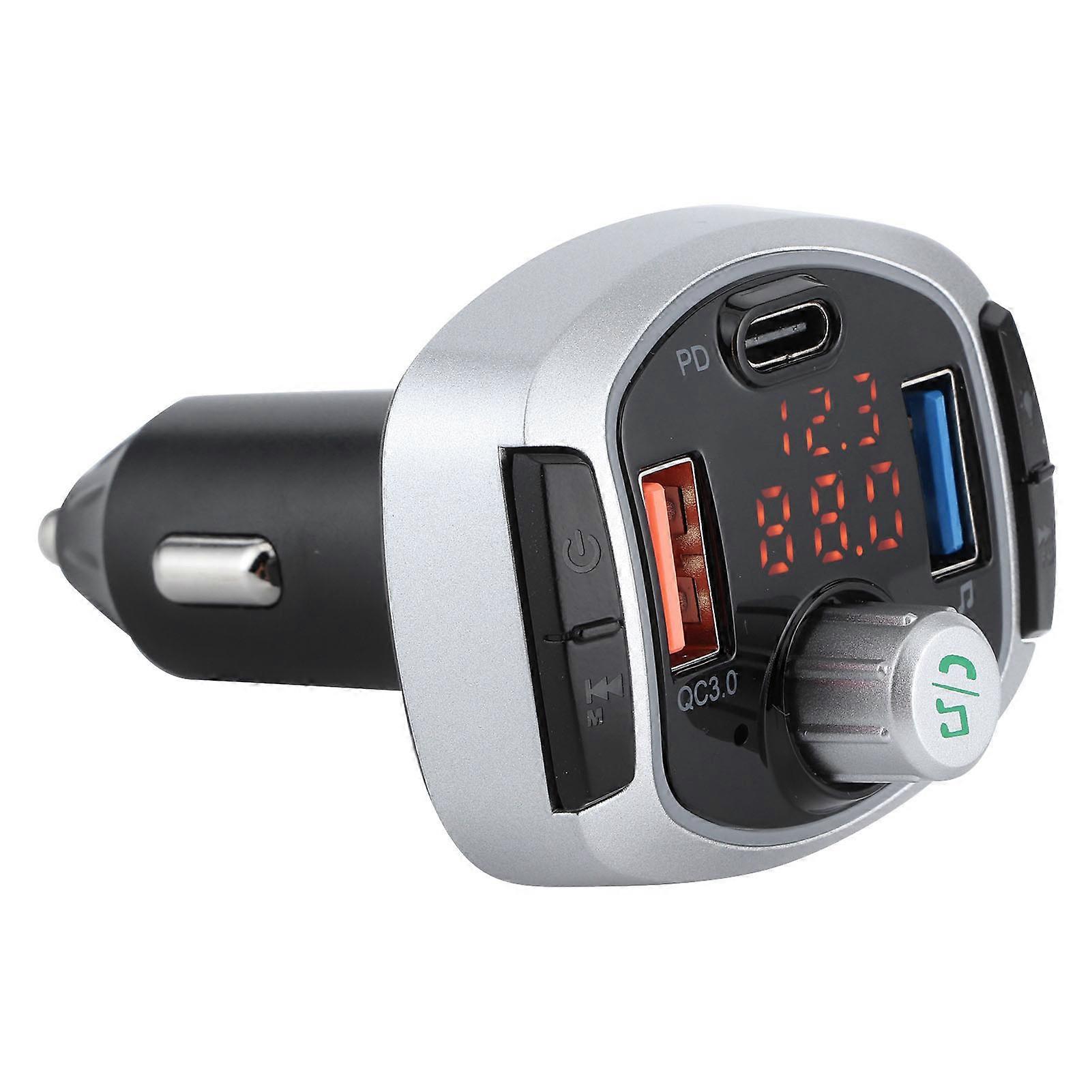 Bluetooth 5.0 FM Transmitter MP3 Player Dual Display PD3.0 QC3.0