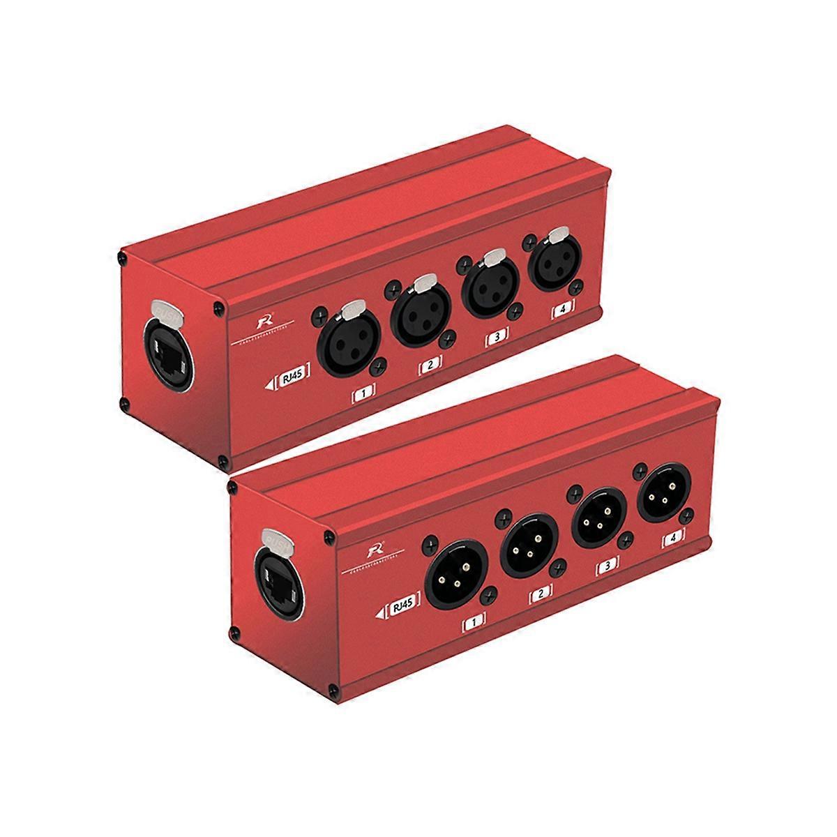 4 Channel Multi Network 3Pin XLR to Ethercon RJ45 Cat5 Ethernet Extender for Live Stage Audio Record