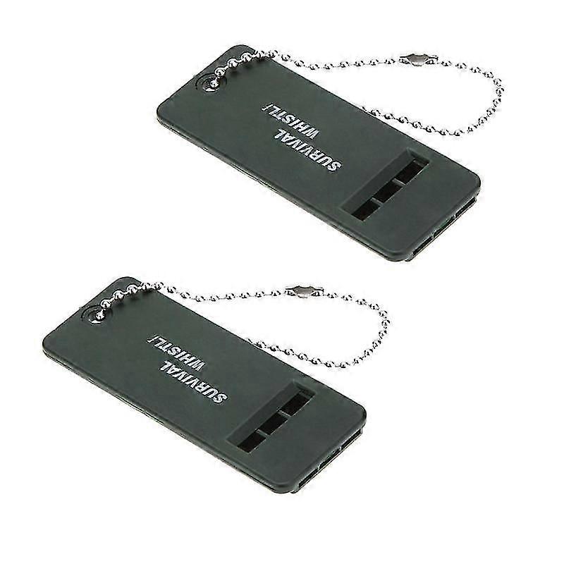 2個の緊急サバイバルホイッスル屋外キャンプハイキング安全ツールグリーン
