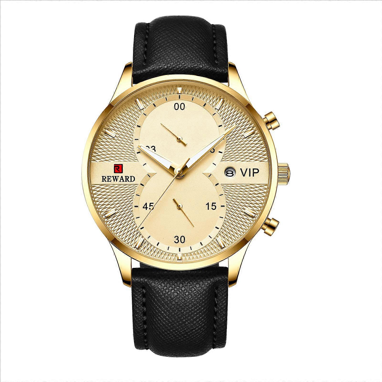 Men's Leather Strap Watch with Date - Versatile Gift for Business & Romance