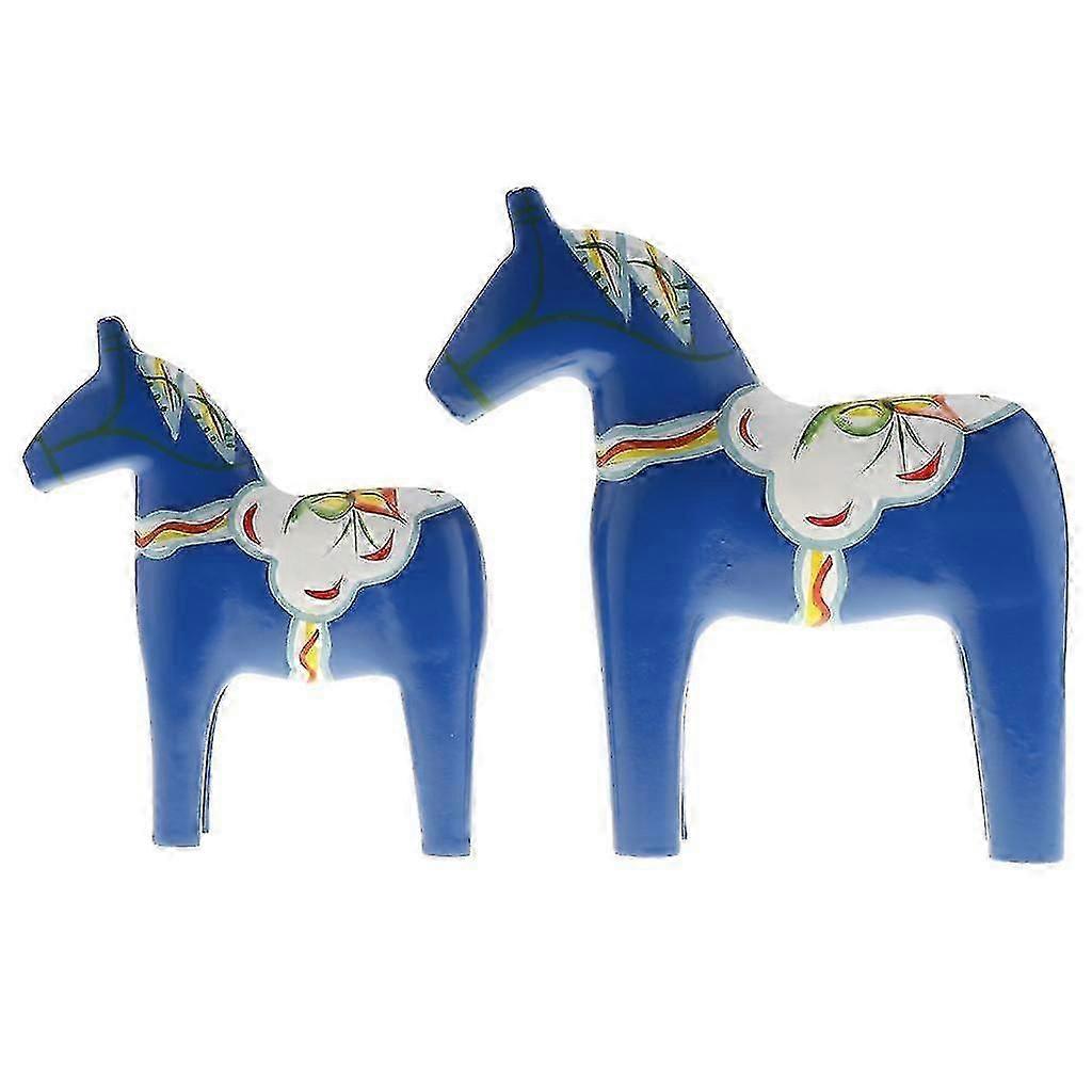 Swedish Dala Horse Wooden Statue Pair - Unfinished DIY Decor for Home & Holidays