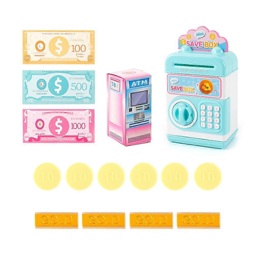 Realistic Mini ATM Piggy Bank Save Box Coin Cash Model Children Pretend Play Toy