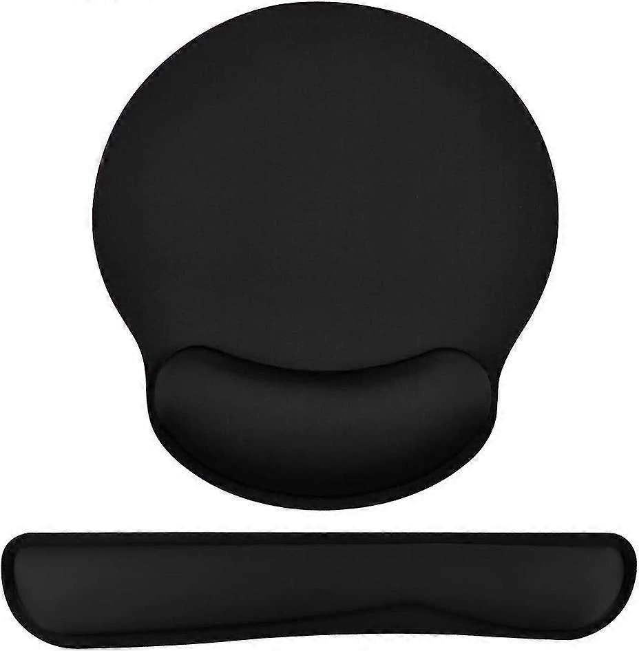 Alfombrilla de ratón, alfombrilla de ratón ergonómica + juego de soporte de reposamuñecas de teclado para computadora / computadora portátil, base de goma antideslizante Juego de reposamuñecas de espuma viscoelástica para alivio Getti
