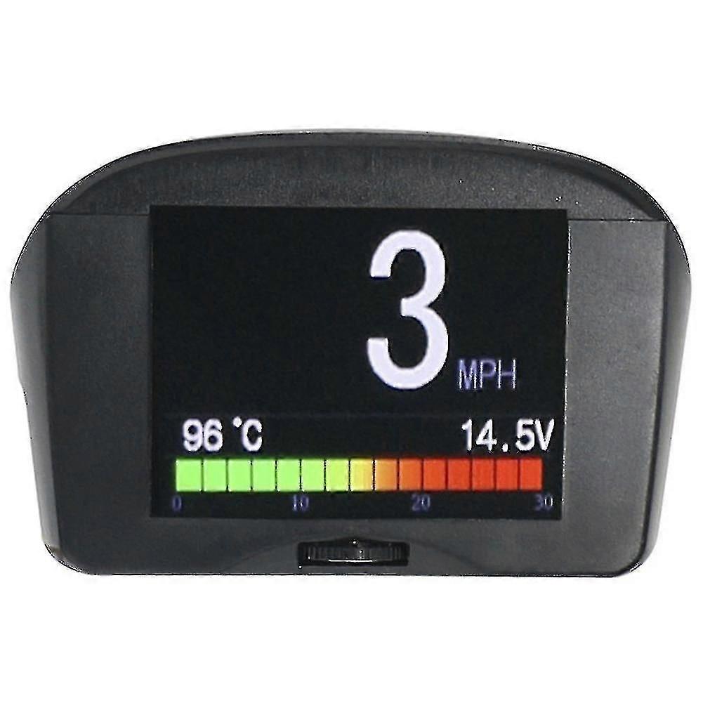Car Obd Hud Overspeed Warning System Windshield Voltage Alarm Temperature Meter