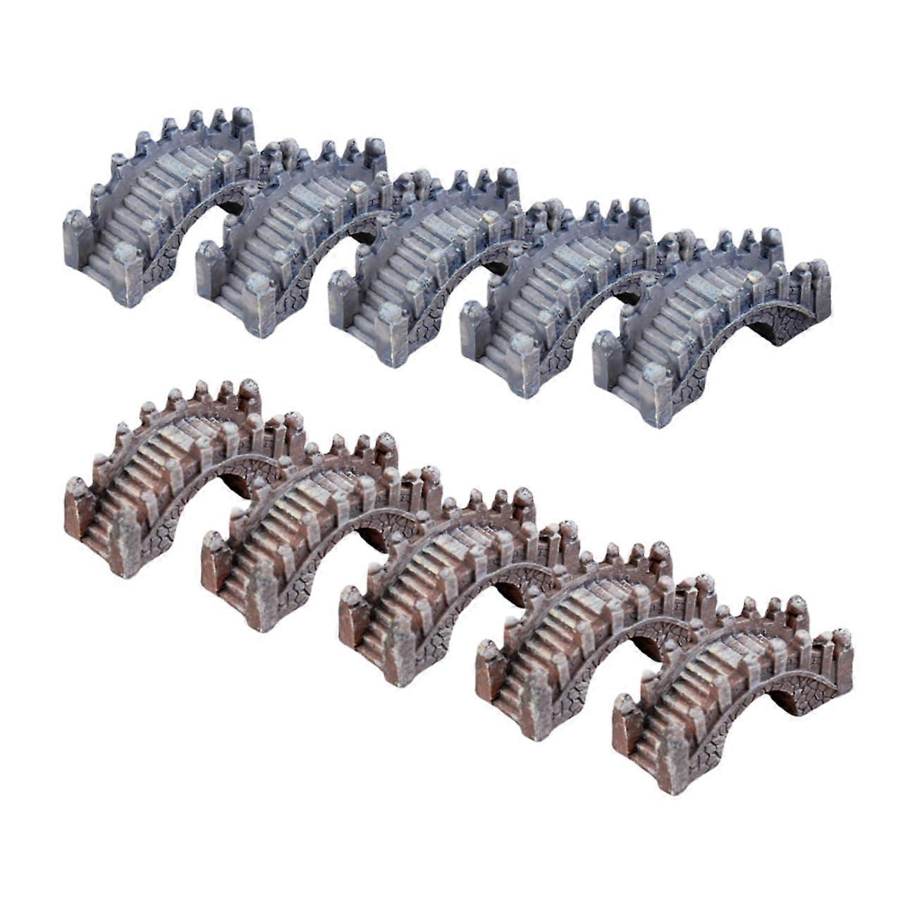 10 Pcs Resin Bridge Model Decor for Garden and Balcony Micro Landscape Accessories Lightweight Unique Ornaments