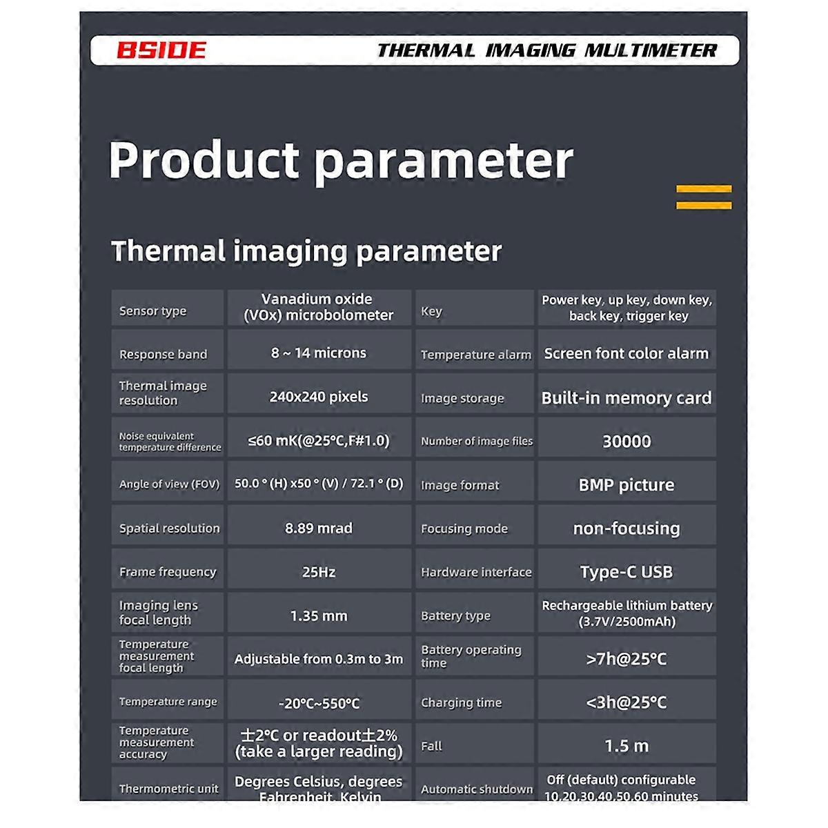  SH7 Thermal Imager Camera 20000 Counts Digital Multimeter