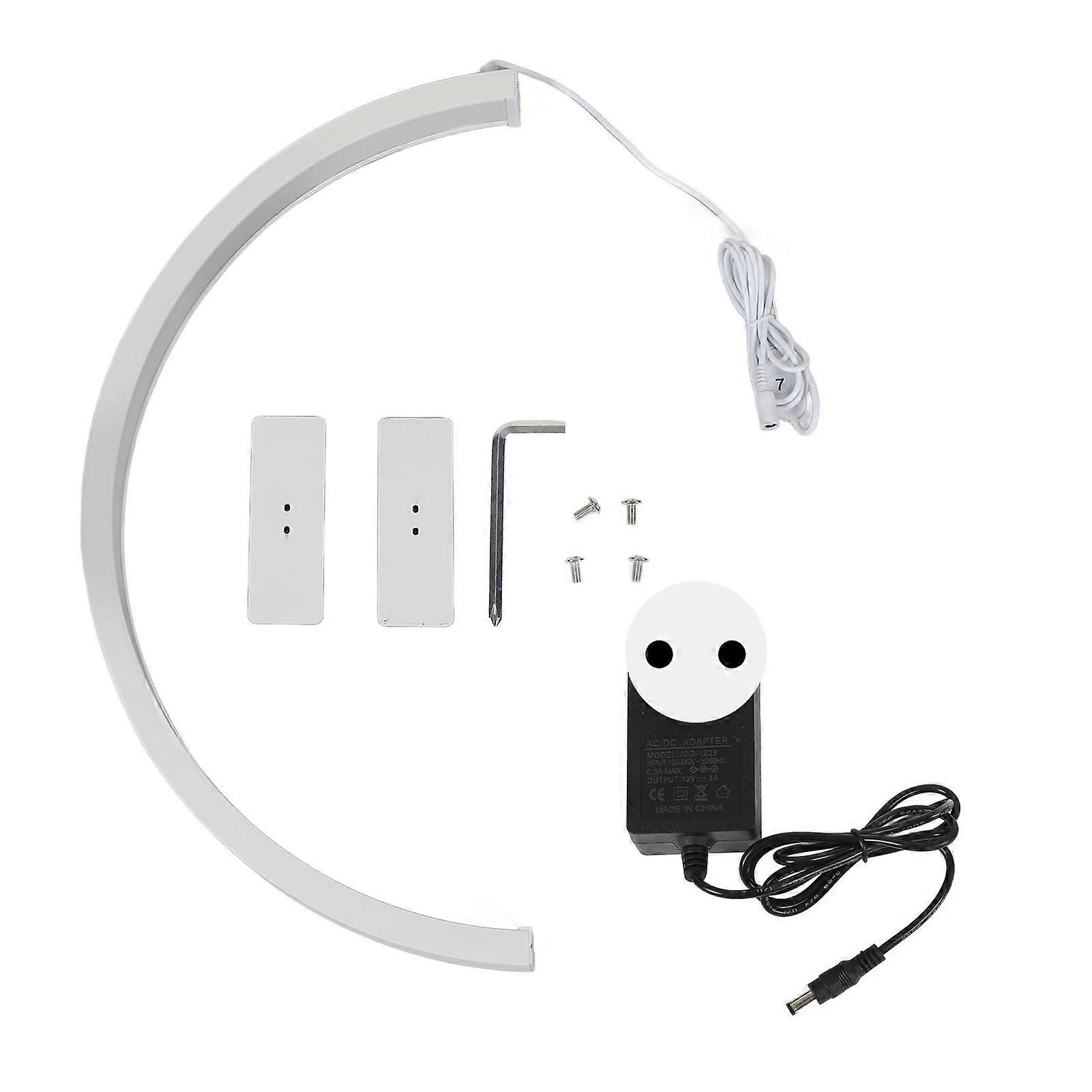 Lâmpada de mesa de unhas 22 polegadas 36W 2700K a 6500K regulável LED Half Moon Light para cuidados com a pele Live Streaming Branco