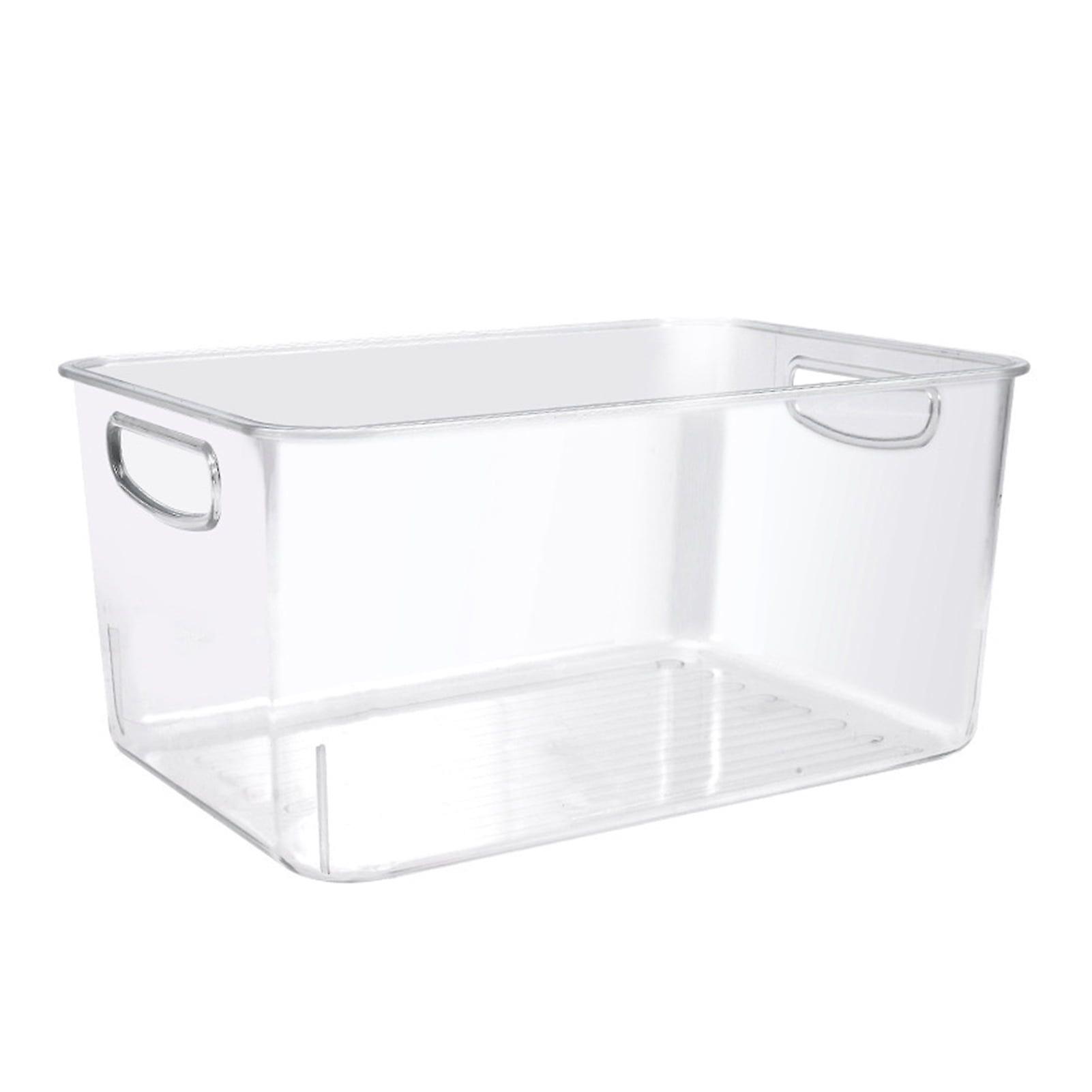 1/3Pcs Large Clear Plastic Storage Bins Transparent Organizer with Built-In Handle Large Capacity Acrylic Organizer Square Container