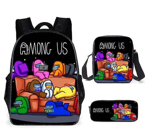 Among Us School Bag Backpack+Shoulder Bag+ Pencil Box 