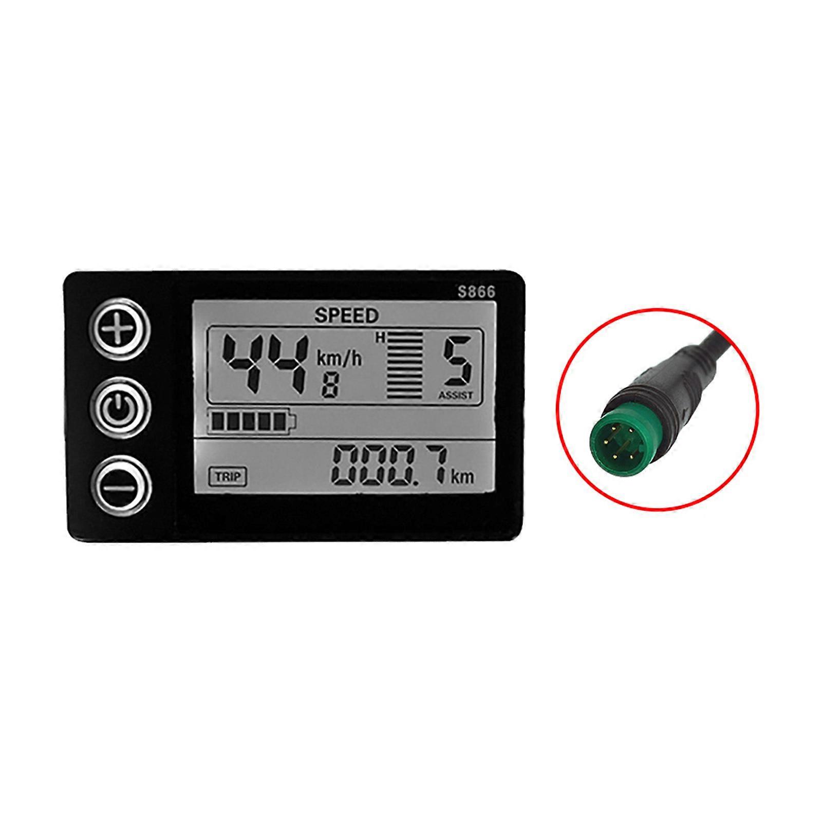 Electric Bicycle Modification Accessory Display S866 Controller Panel Dashboard 24V/36V/48V Waterproof Plug LCD Display