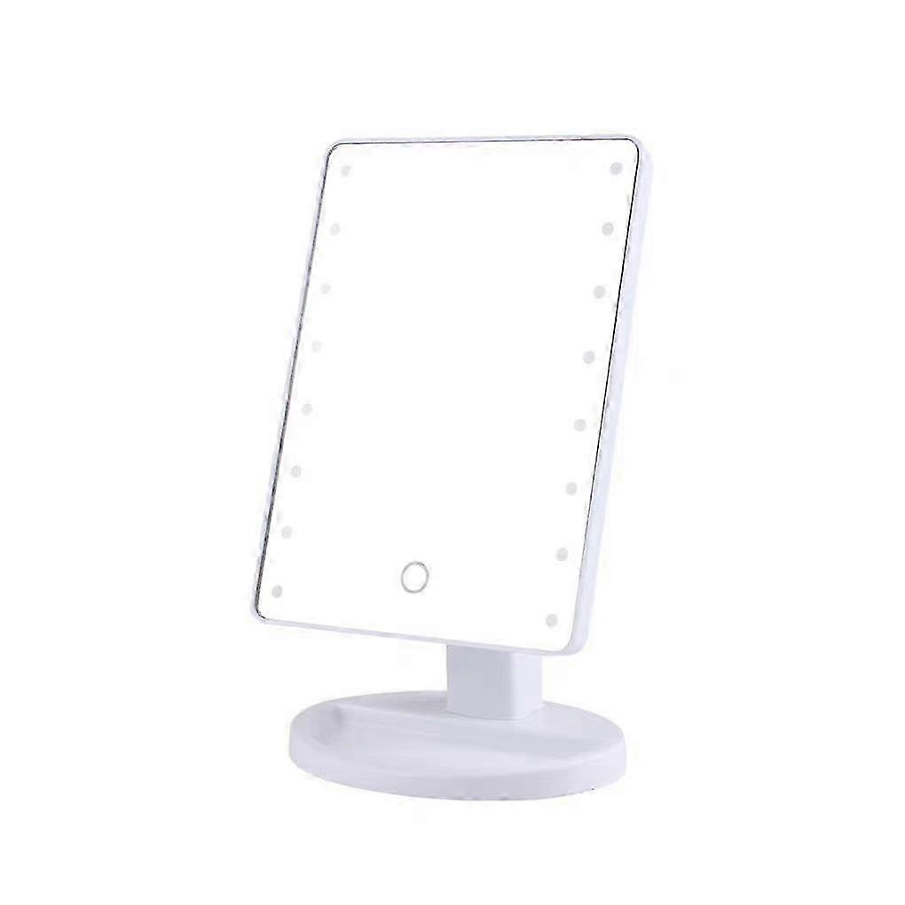 Multifunctional LED Lighted Mirror for Bedroom Dorm Makeup Vanity - White