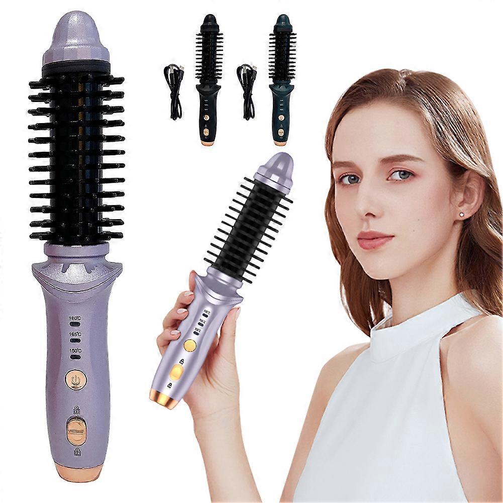 2-in-1 Cordless Curling Iron & Hair Straightener Brush - Portable, Fast Heating, Travel Styling Tool for All Hair Types