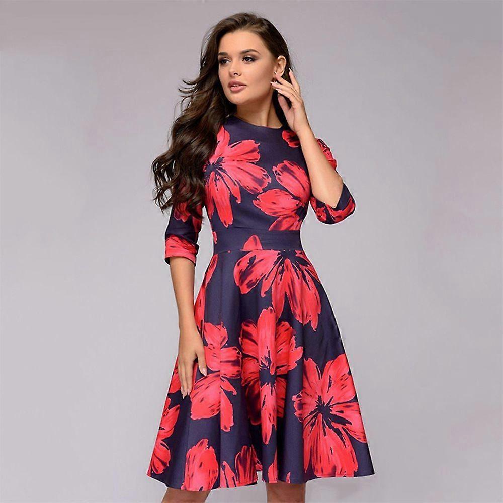 Vintage Floral Print A-Line Dress Unique Design for Festivals, Parties & Daily Wear