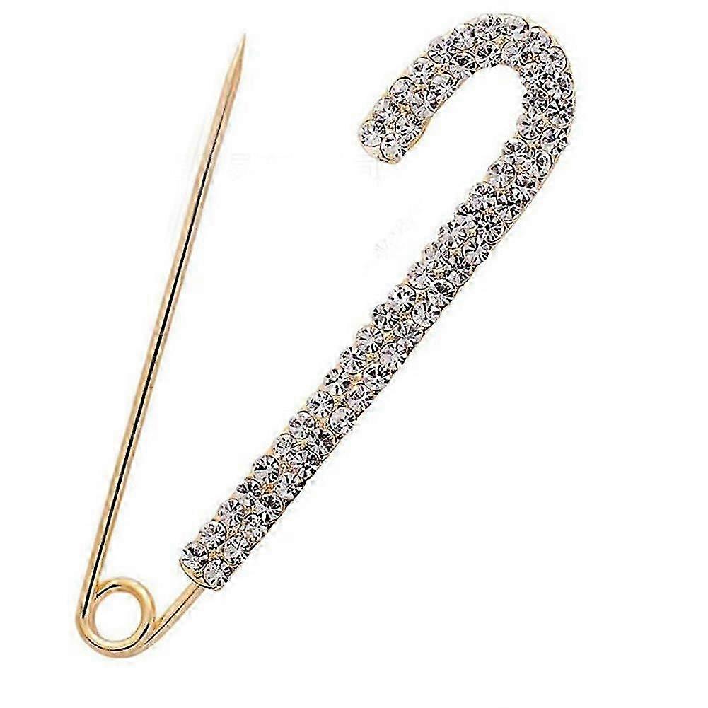 Gold & Silver Safety Pin Brooch for Sweaters & Shawls