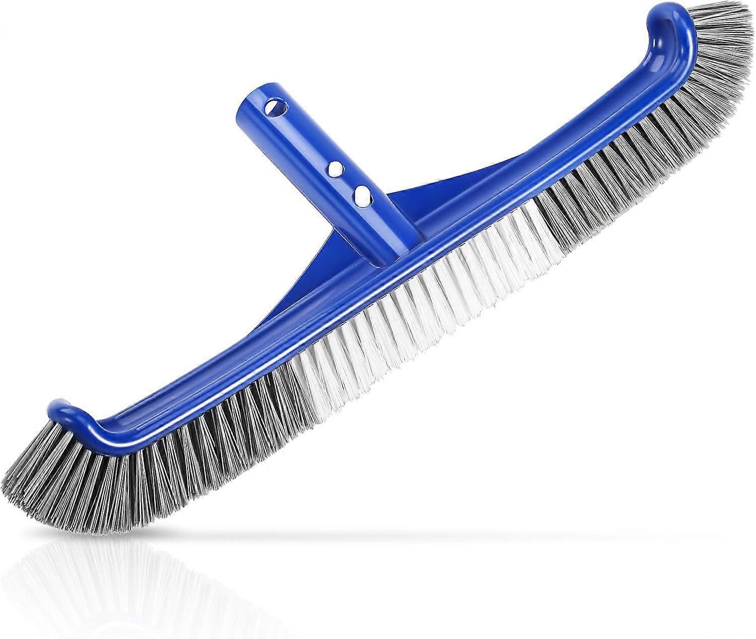 Pool Brush Head, 17" Pool Brushes for Cleaning Pool Walls, Curved Ends