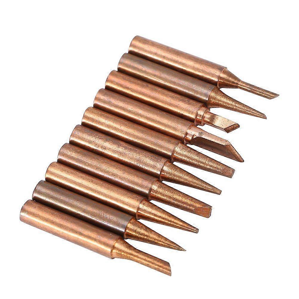 High quality 10pcs pure copper lead-free soldering iron tip set (B, K, SK, 0.8D, 1.2D, 2.