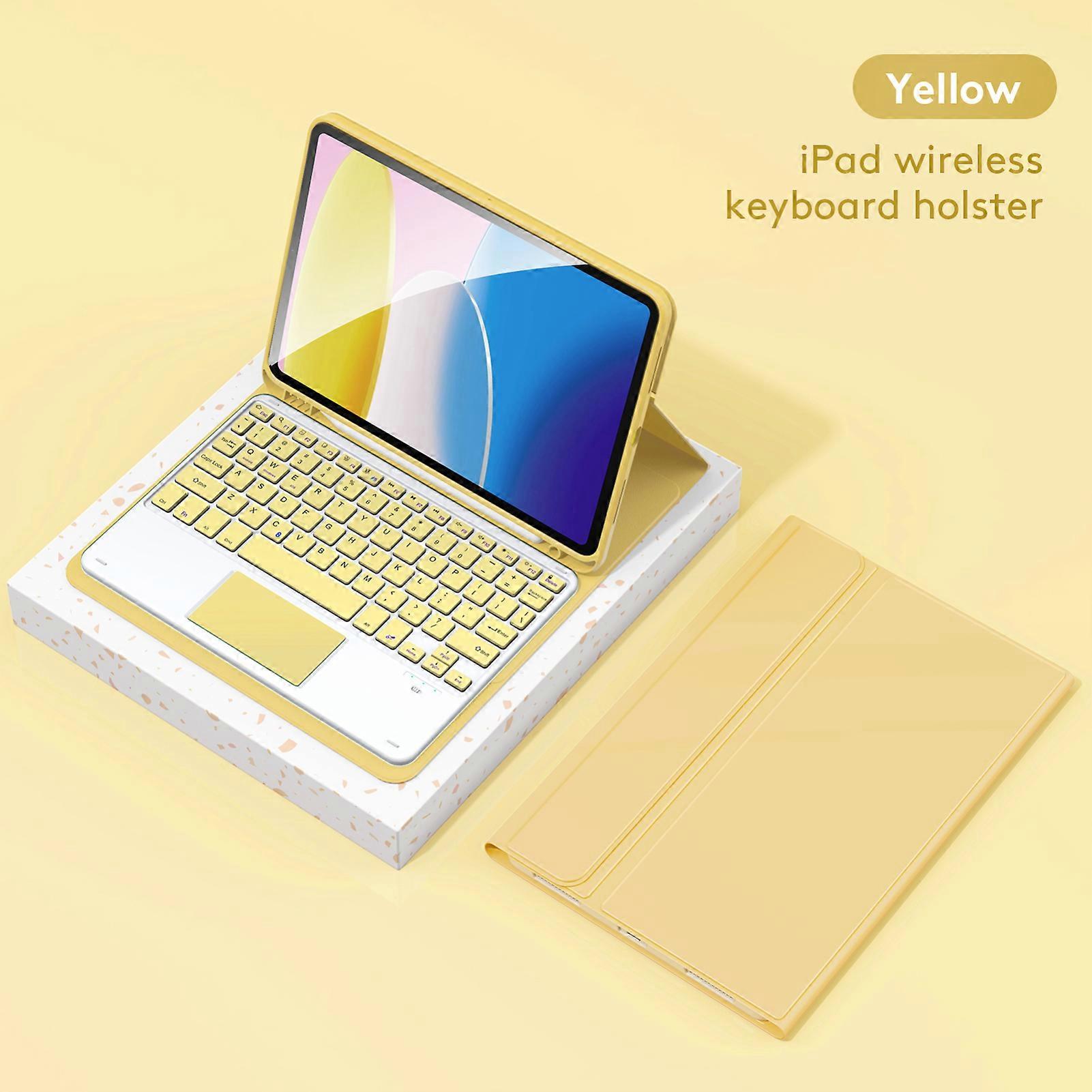 Wireless BT Keyboard USB Keypad with PU Leather Protecting Case for Tablet Compatible with  Air2 9.7in/  9.7in(2017)/  9.7in(2018)/  Pro 9.7in