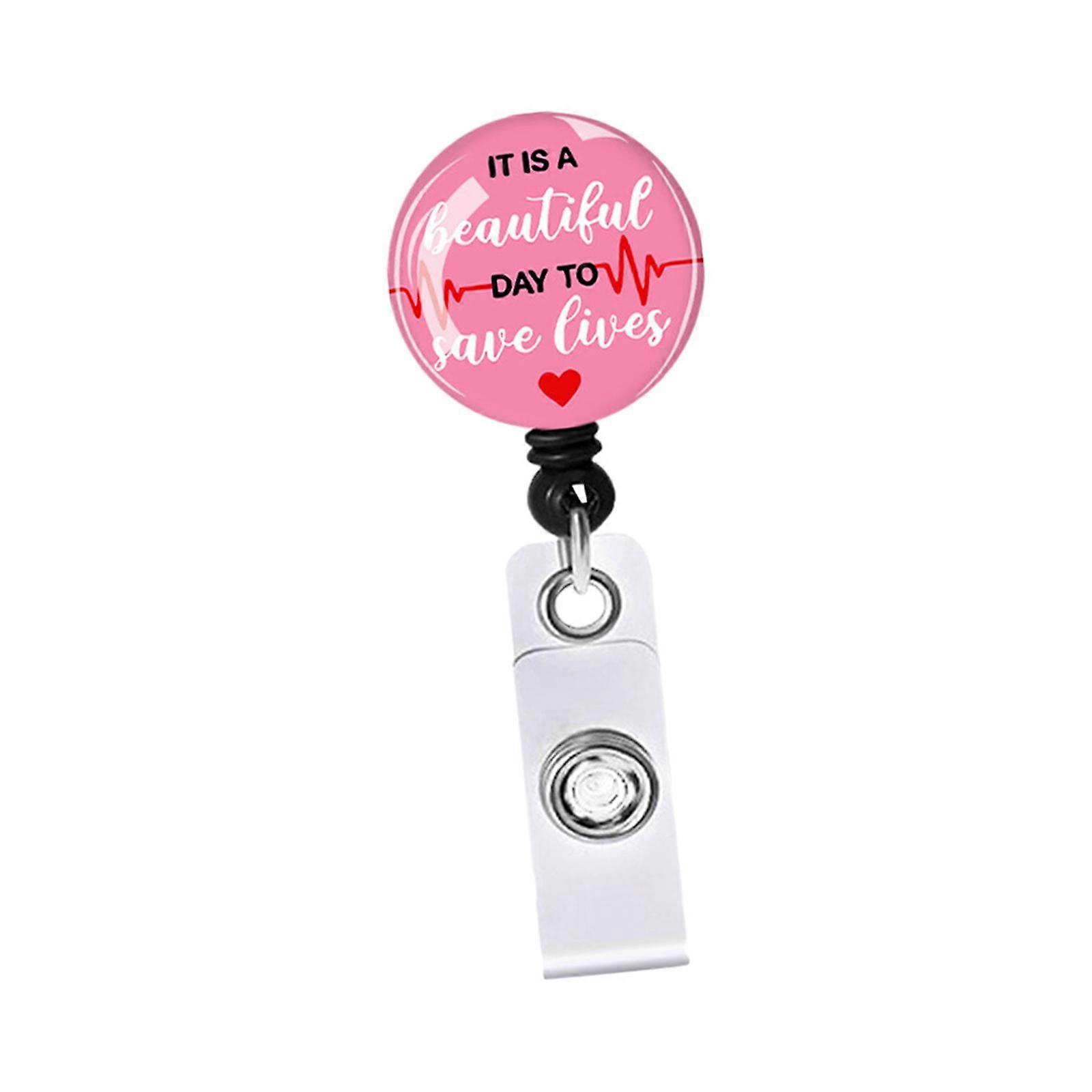 Retractable ID Badge Reel Holder with Clip,Hanging Key Retractable Nylon Cord