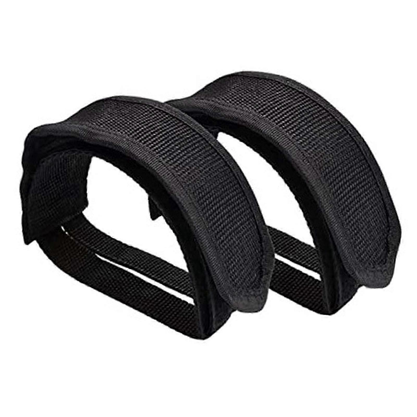 Adjustable Universal Bike Pedal Straps - 2 Pair Toe Clips Suitable for Road and Mountain Bicycles