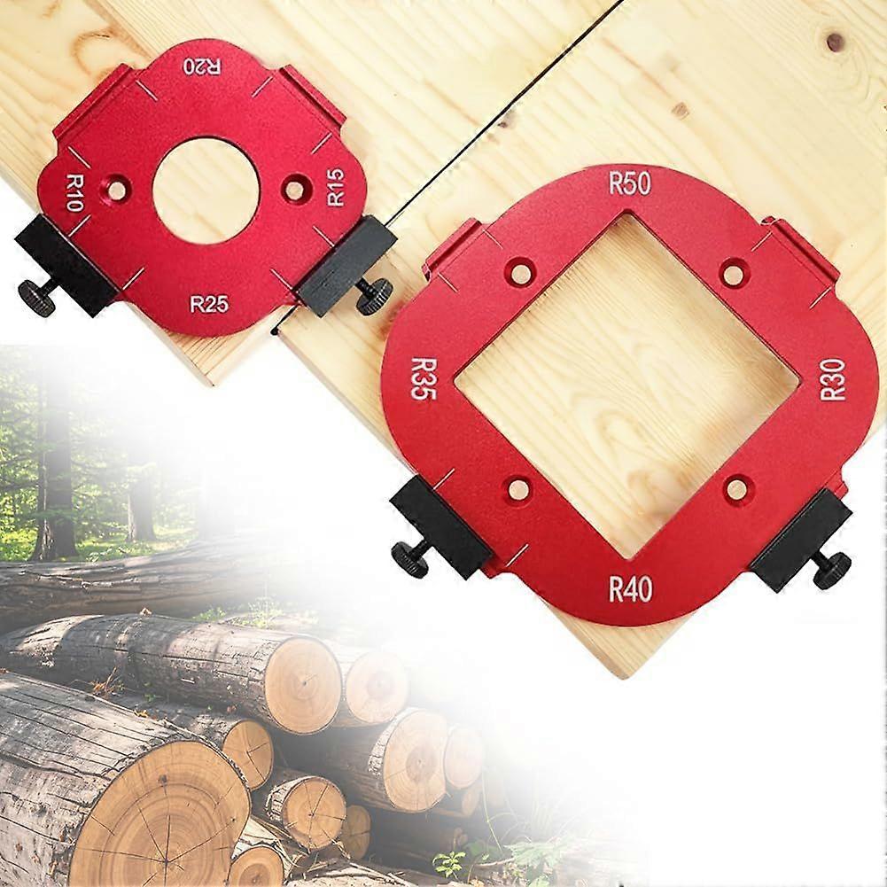 2 Pieces Router Template, 4 in 1 Router Radius Quick Set for Woodworking R10 R15 R20 R25 R30 R35 R40 R50, Radius Jig Router Template Corner