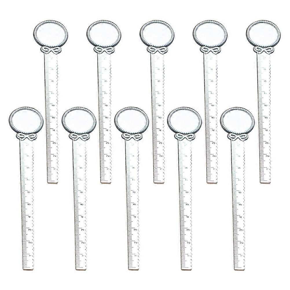 Vintage Bowknot Metal Bookmarks with Ruler – Antique Silver Design – 10pcs Set for Students, Teachers, School & Office Stationery Supplies
