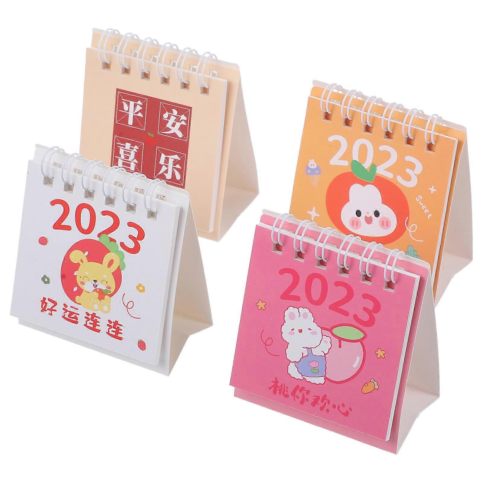 Creative Desk Calendar Mini Simple Desk Calendar Classic Style For Teachers Classroom Use 4Pcs
