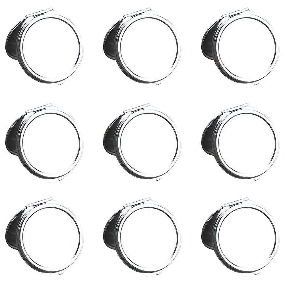 Compact Pocket Mirror Round Handheld Mirror Portable Metal Mirror for Travel Home Use 10Pcs