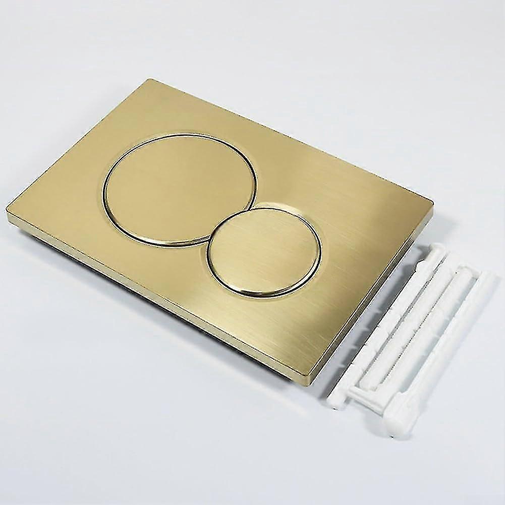 Gold Wall-Mounted Dual Flush Panel with Concealed Water Tank, Bathroom Button System Accessories