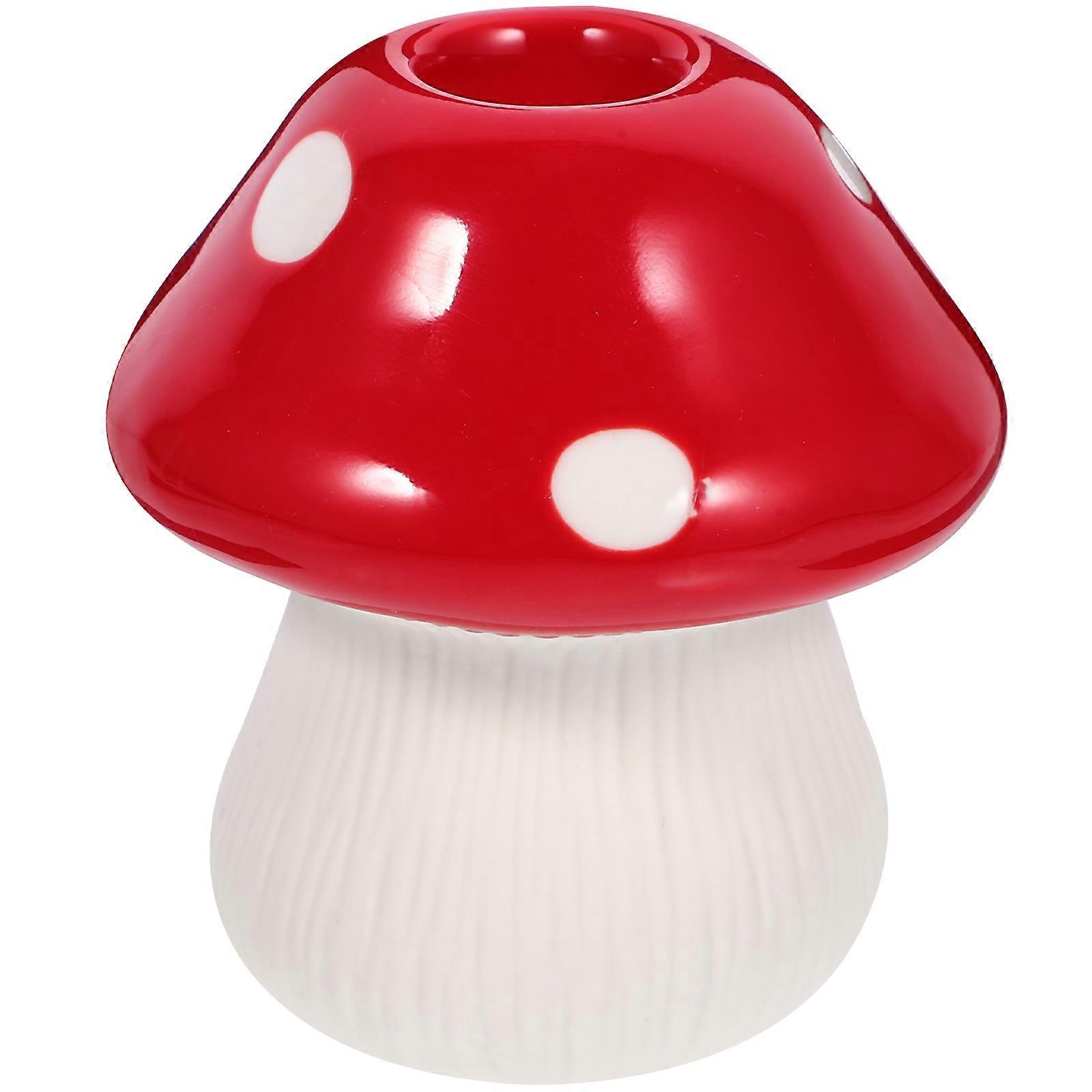 Mushroom Modeling Candlestick Ceramic Candle Holder Home Ornament .00X8.00X8.00CM Decorative 1Set