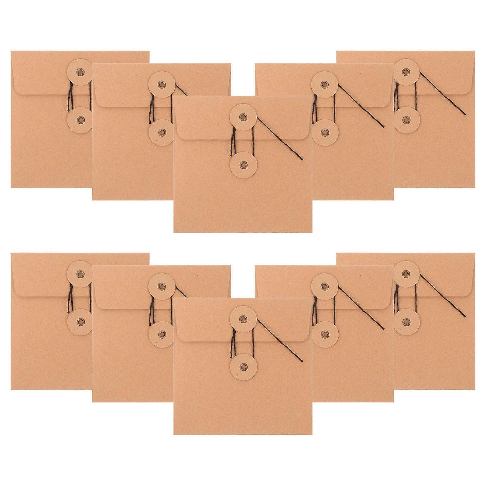 10pcs Kraft Paper CD DVD Sleeves Envelopes – Retro Design, Disc Protection, Storage & Organization for and DVDs