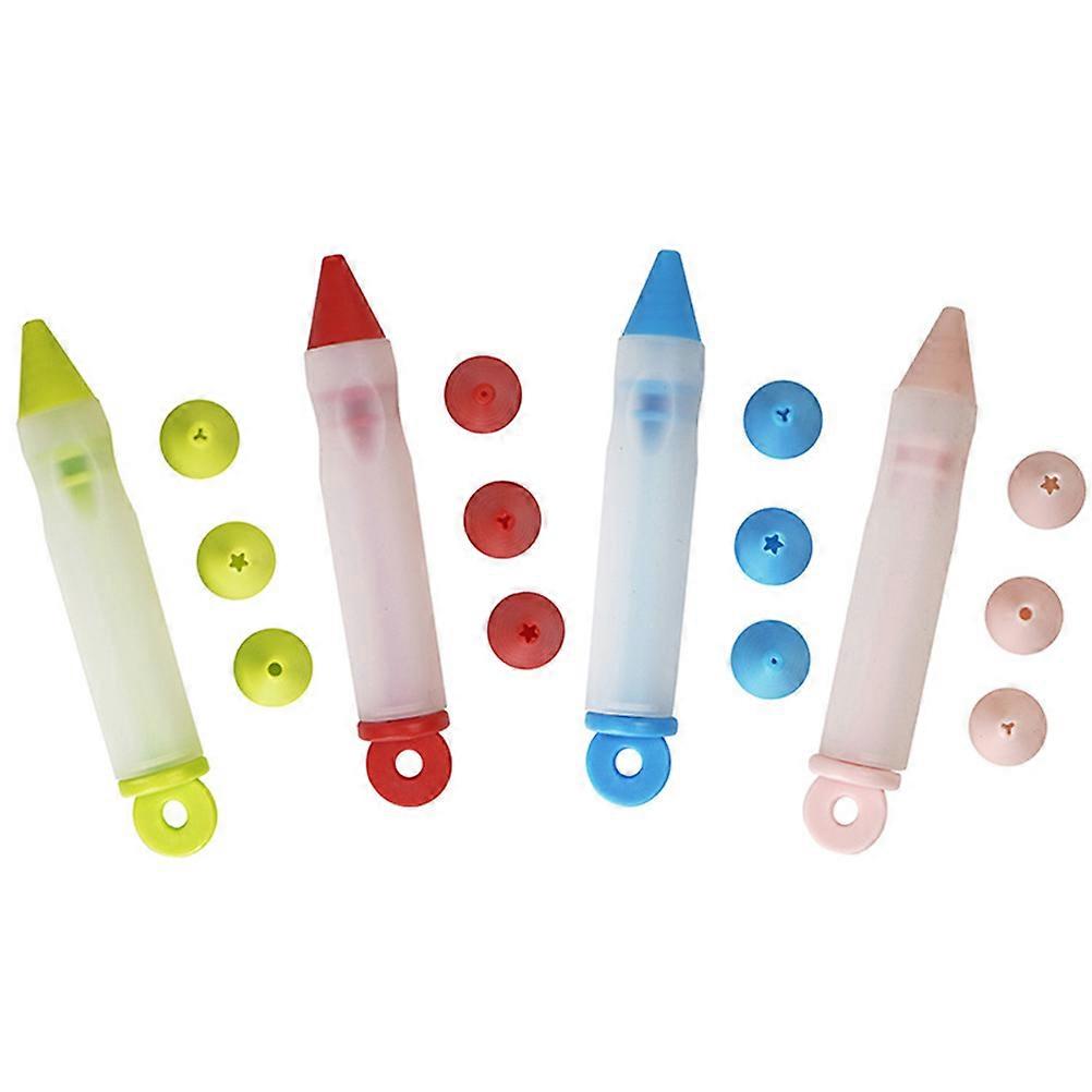 Cake Cream Squeezer Squeeze Cream Pen Chocolate Writing Pen Shape 4Pcs