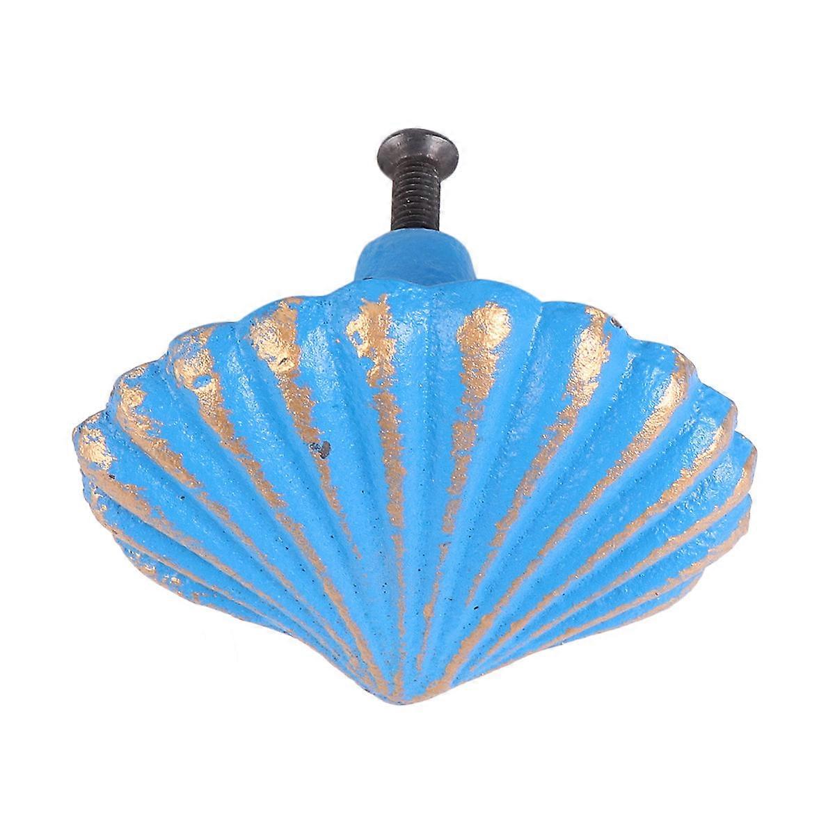 Seashell Drawer Pulls Cast Iron Knob Shape Mediterranean Homeowners 6.5x5CM Creative Drawer Knobs 1Pack
