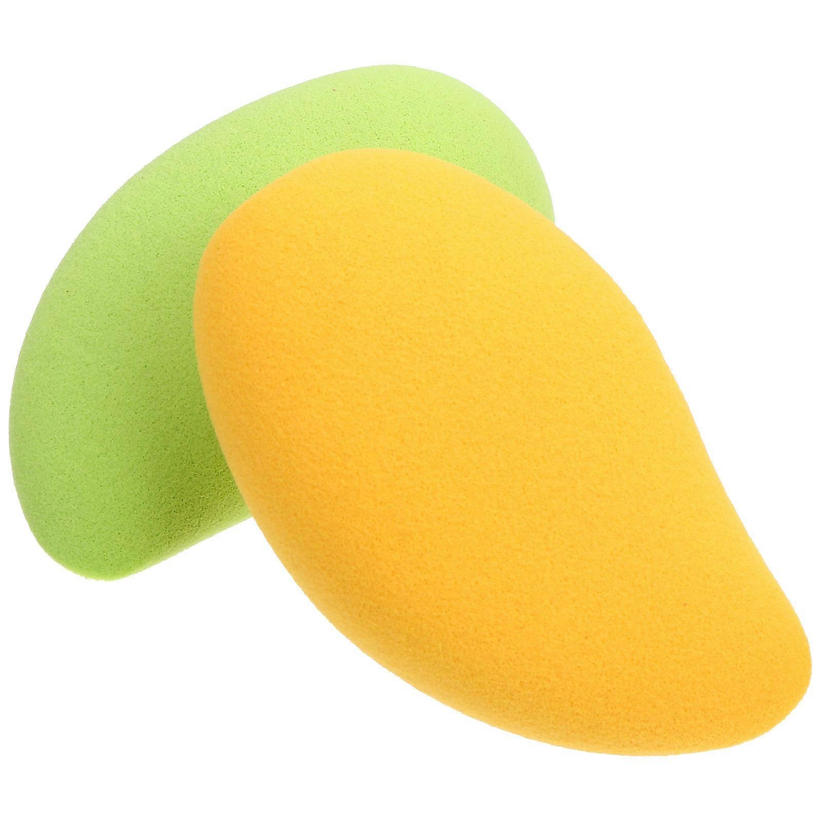2 Pcs Mango Shaped Powder Stylish Face Cream Applicators Portable Cosmetic Accessories